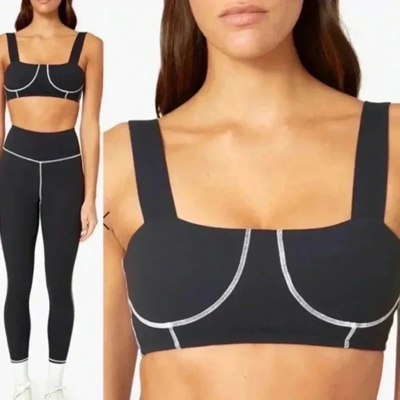 WeWoreWhat Corset Top in Brushed Poly Black New With Tag - Picture 2 of 6